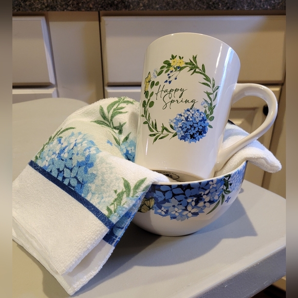 Royal Norfolk - Set of Mug, Bowl, and Kitchen Towel (one each) Happy Spring - Picture 11 of 11
